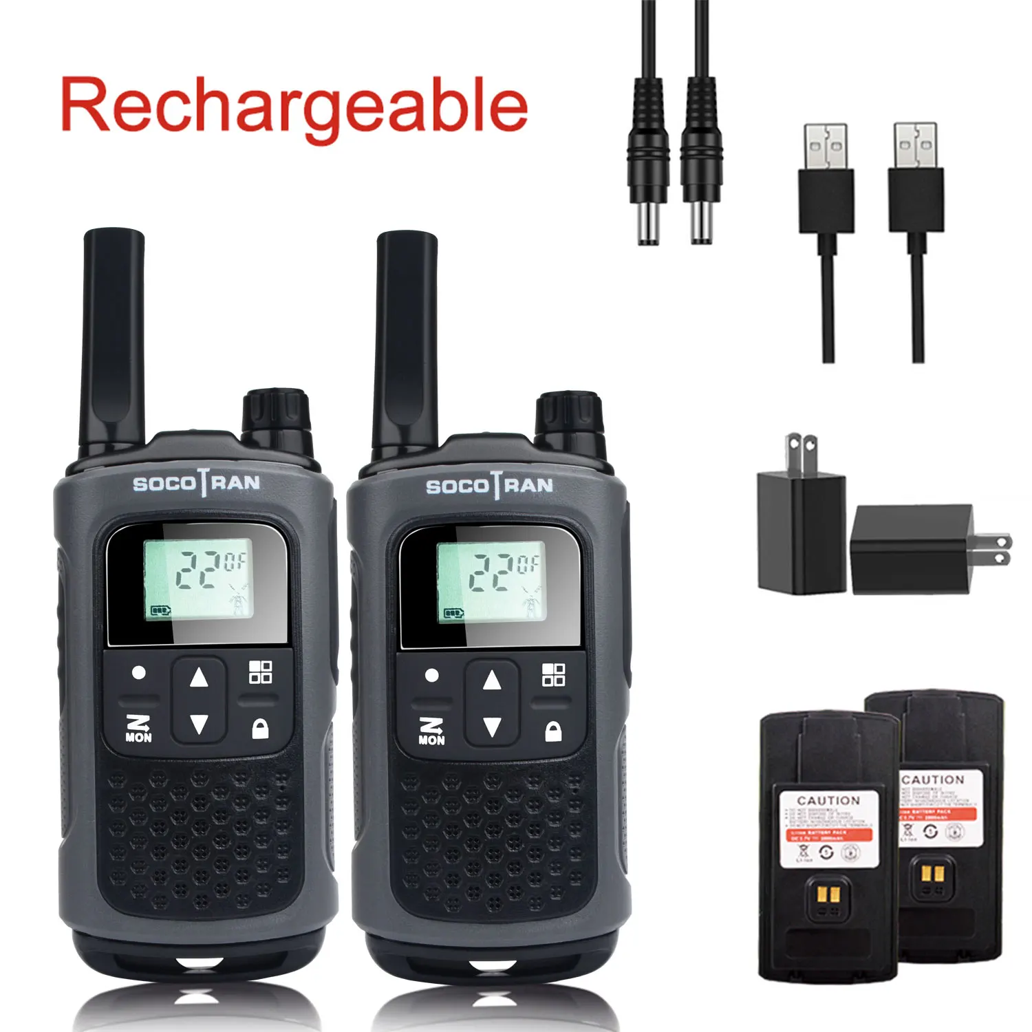 Wiederaufladbare Walkie Talkies Socotran T80 0,5 W 22CH Fern Two Way Radio VOX mit privatsphäre code & akku paar