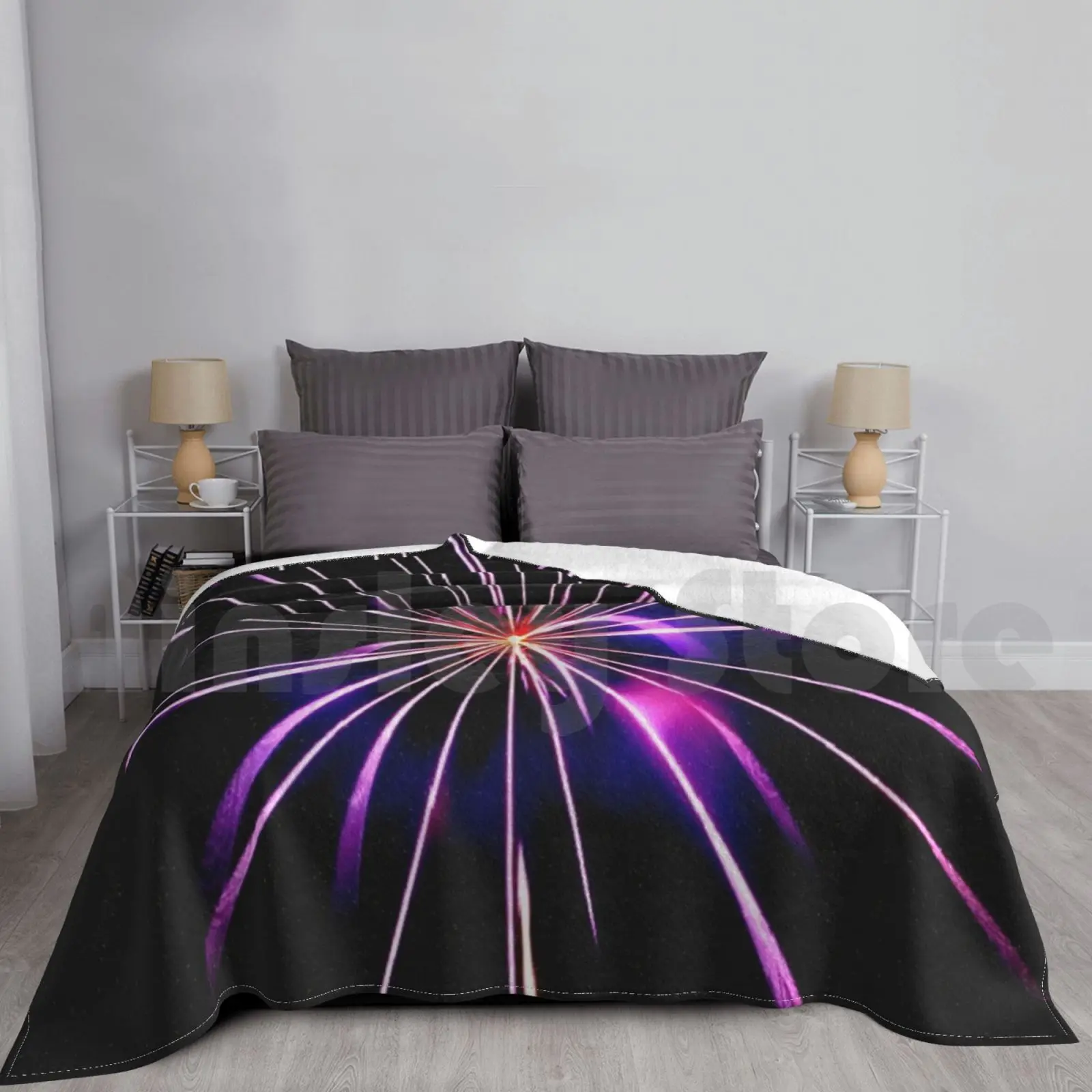 Colour Burst Blanket For Sofa Bed Travel Bang Black Bright Brightly Burst Celebrate Celebrating Celebration