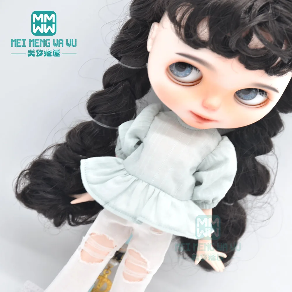 Blyth clothes fashion Lantern sleeve shirts, jeans, shorts for 28-30cm Azone OB23 OB24 doll accessories