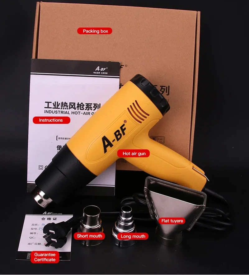 A-BF Industrielle Heißer Air Gun Digitale Display Elektrische Wärme Pistole Kunststoff Schweißen Fackel Heißes Haar Trockner Auto Folie Rösten 1600W/2000W