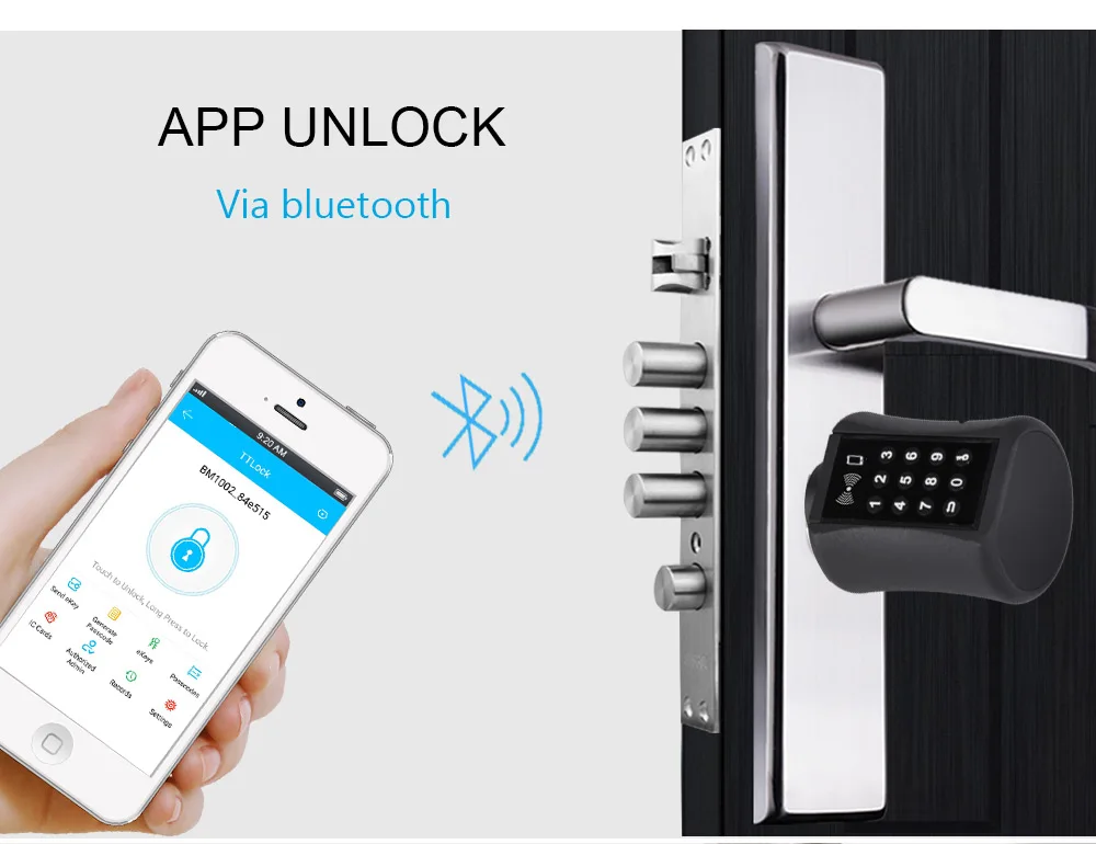 Bluetooth Cylinder Lock TT Lock password card  Smart Door Lock Digital Keypad Code Keyless Electric  Home Airbnb