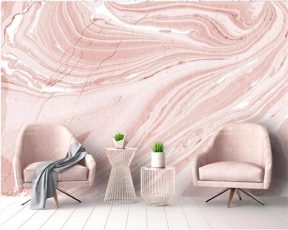 

beibehang Custom wallpaper 3d mural pink stone texture marble pattern lines Nordic living room TV background wall paper 3d обои