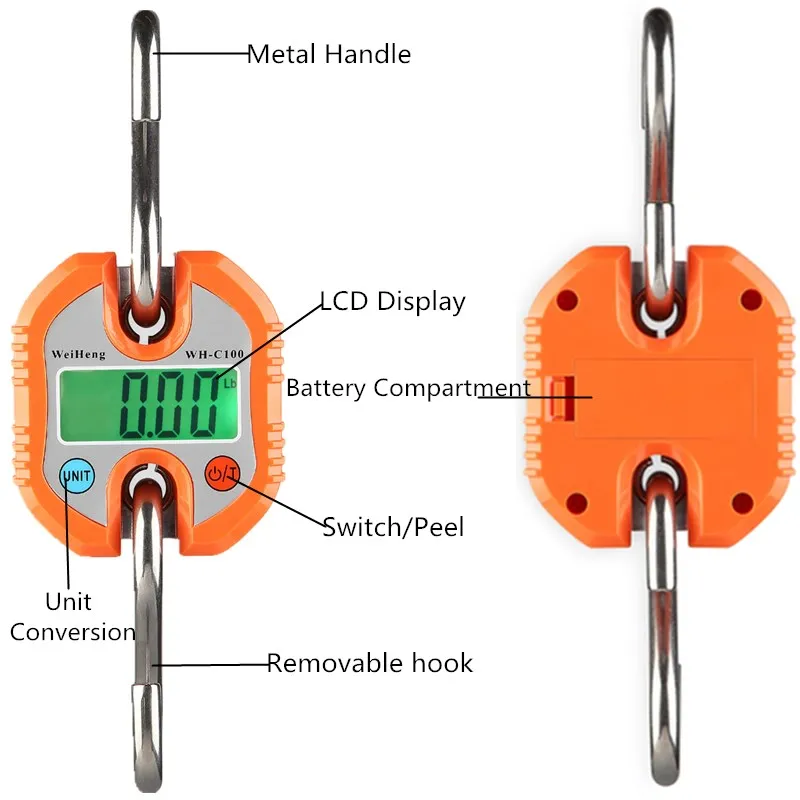 150kg/50g Hanging Scale Digital Electronic Weighting Luggage Scale Hook Scales Kitchen Weighing Balance Fishing Steelyard 40%OFF