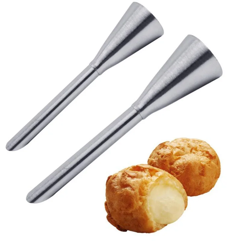 Boquilla de hojaldre de 2 piezas, inyector de magdalenas, jeringa de pastelería, Kit de boquillas de punta de manga pastelera, herramientas de equipo de confitería de postre de pastel