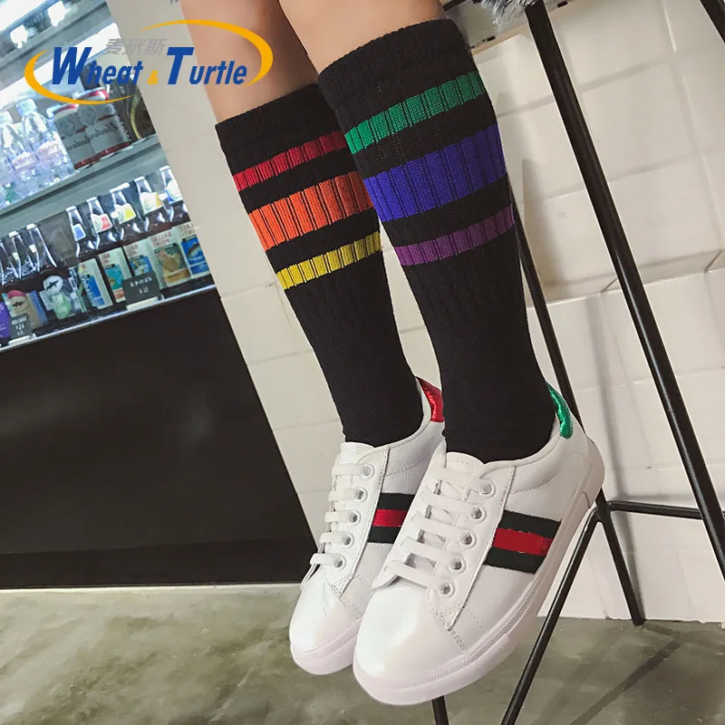 Mother Kids Children's Clothing Socks Cotton Unisex Colorful Striped Middle Shaft Feet Protect  For Baby  Children