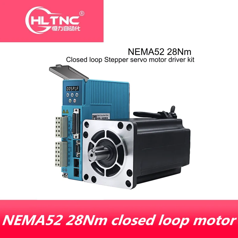 28Nm Closed Loop Stepper Motor Driver 4000Oz-in Nema52 2500Lines Encoder 3PH 220VAC 2000RPM 130mm 130 Hybird AC Servo Drive Kit