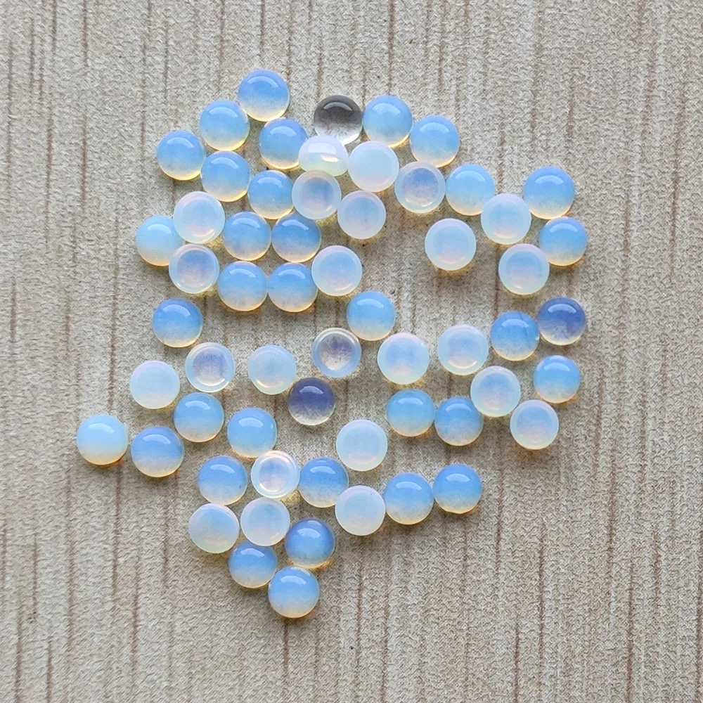 

Wholesale 50pcs/lot new fashion opal stone round cab cabochon beads 4mm for jewelry Accessories making free shipping