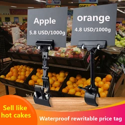 5 pçs apagável etiqueta de preço fresco supermercado etiqueta de preço especial shopping loja de frutas etiqueta de preço à prova dwaterproof água preto e branco placa