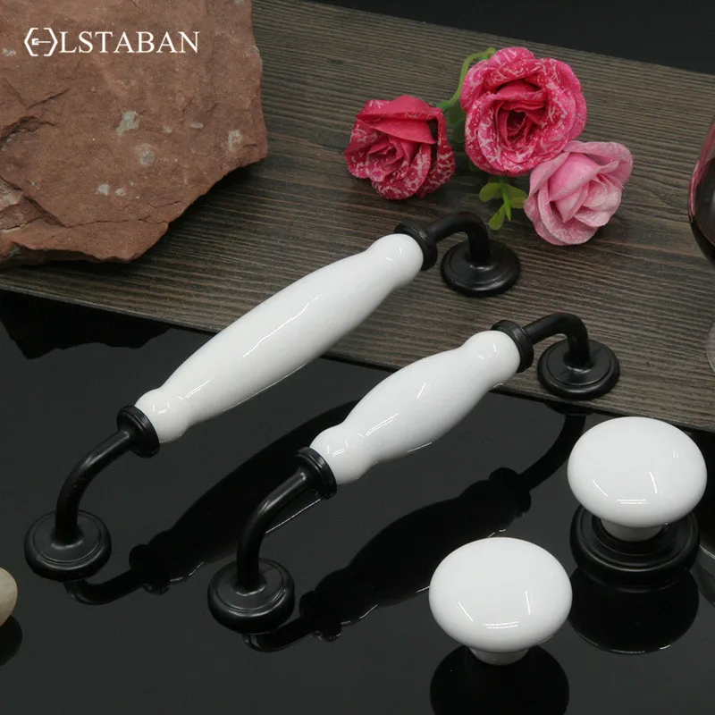 European Modern Minimalist Zinc Alloy White Ceramic Cupboard Door Wine Cabinet Bookcase Drawer Single Hole Handle