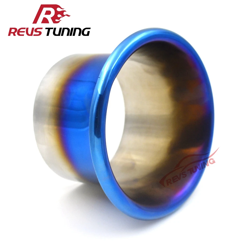 Free Shipping 4\'\' Inlet Blue End Stainless Steel Racing Car Cold Air Compressor Intake Inlet Velocity Stack Turbo Horn Kit