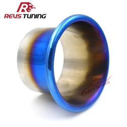 Free Shipping 4'' Inlet Blue End Stainless Steel Racing Car Cold Air Compressor Intake Inlet Velocity Stack Turbo Horn Kit