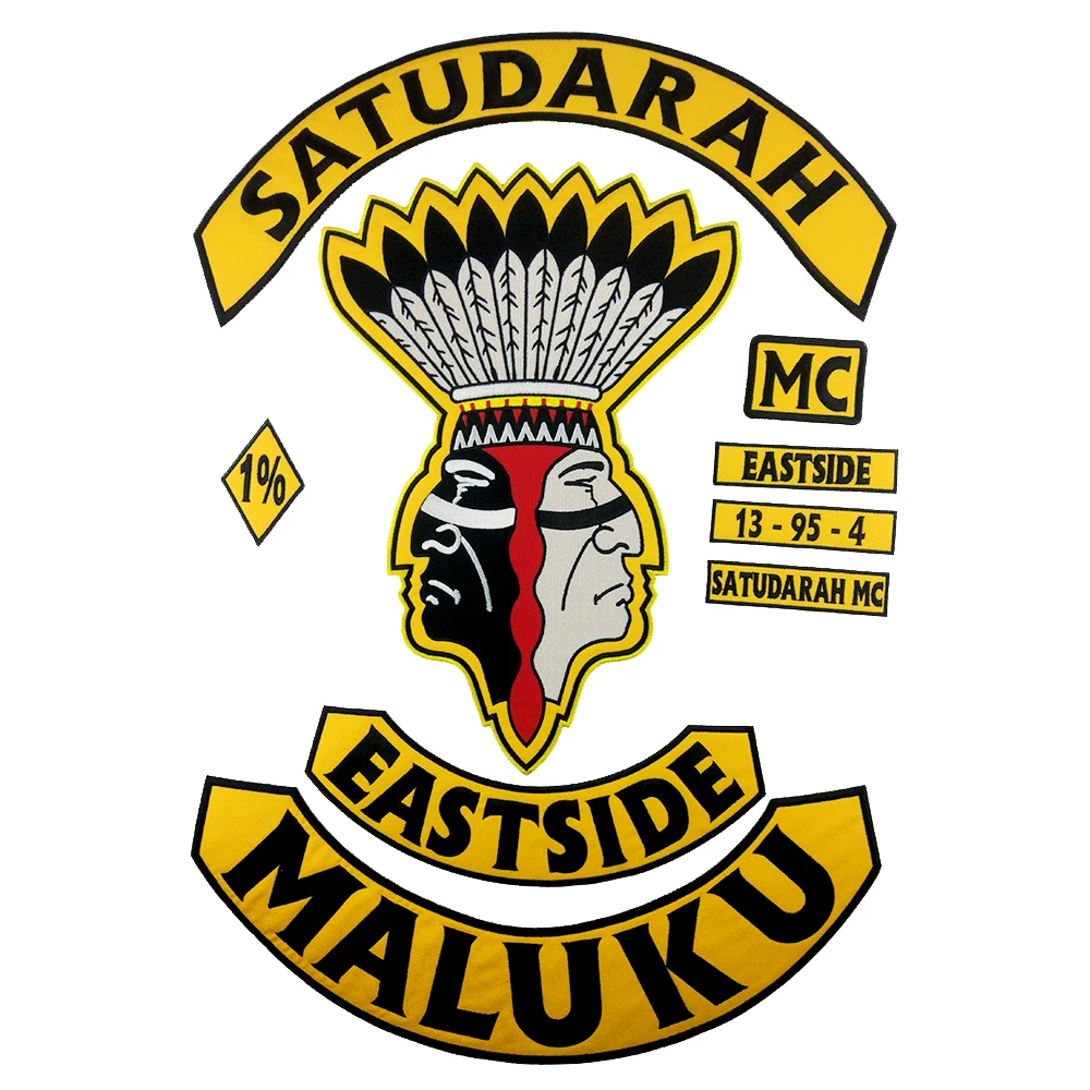 MC SATUDARAH Indians Biker Haftowane naszywki Pełne zestawy Żelazko na plecach Kurtki motocyklowe Kamizelki DIY na akcesoria odzieżowe