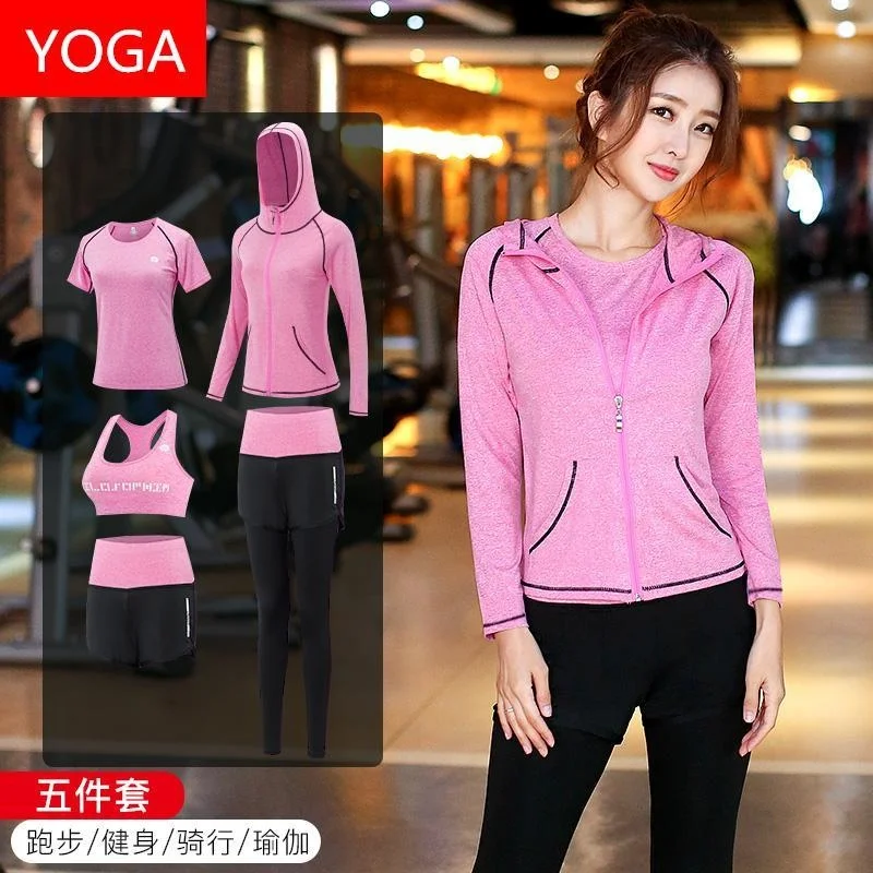 Two Piece Set Women Yoga Sports Women's Spring Summer Fashion Running High Clothes Red Yoga Conjuntos De Mujer Ensemble Femme