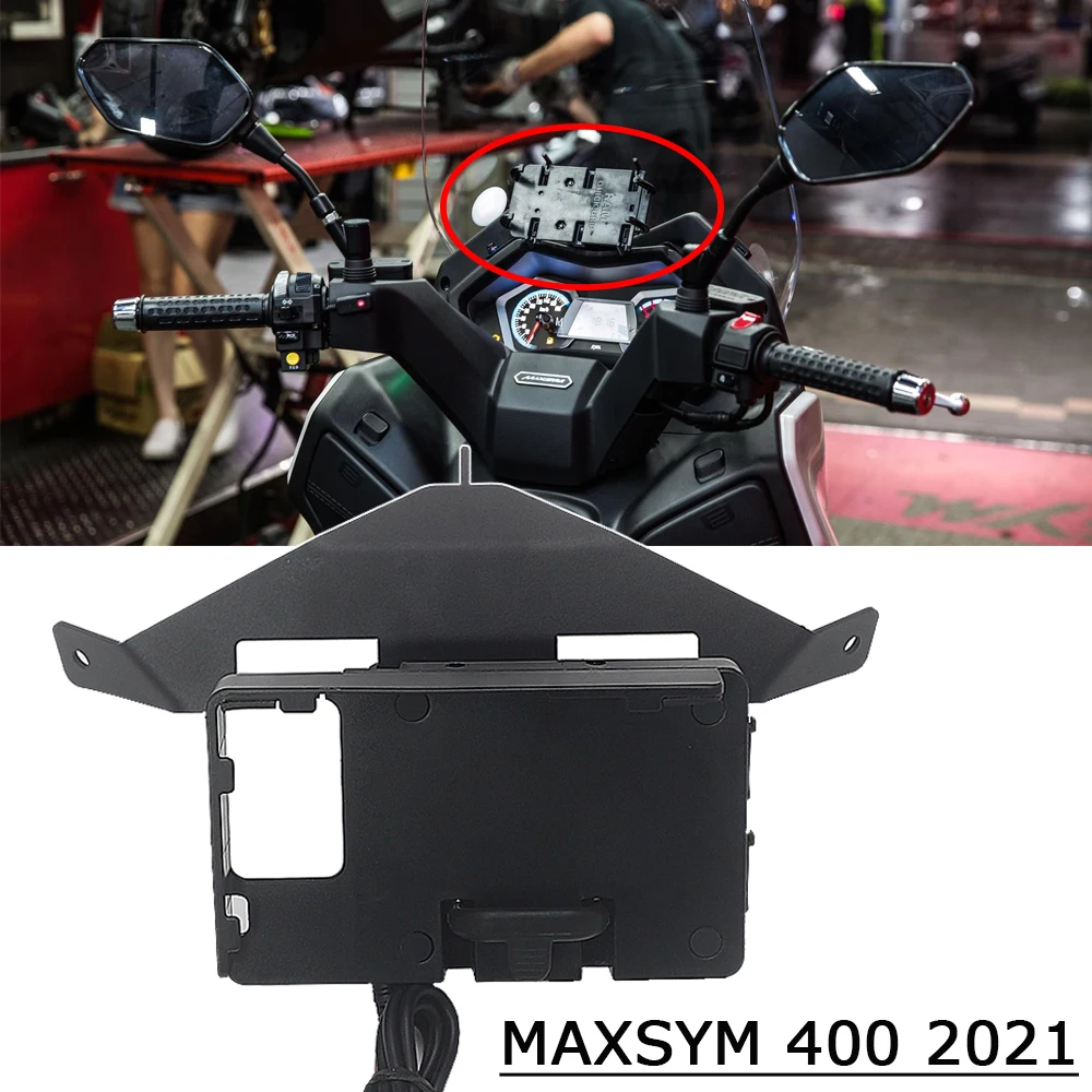 

New Motorcycle Front Mid Navigation Bracket GPS Mobile Phone Charging FOR MAXSYM 400 Maxsym400 2021