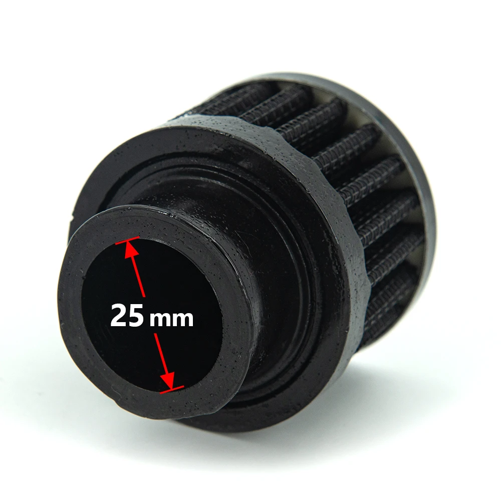 25mm Universal Interface Motorcycle Auto Air Filter 25mm Black Car Cone Cold Air Intake Filter Turbo Vent Crankcase Breather