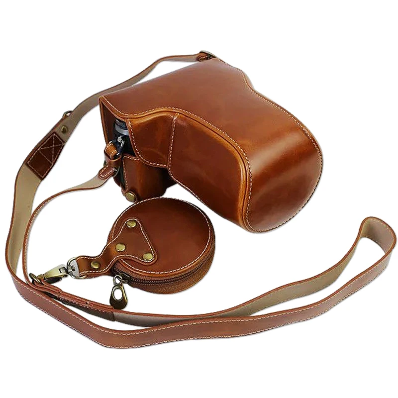 Full body Precise Fit PU leather digital camera case bag cover for Panasonic Lumic DMC-GX80 GX85 with H-FS 14 140 lens