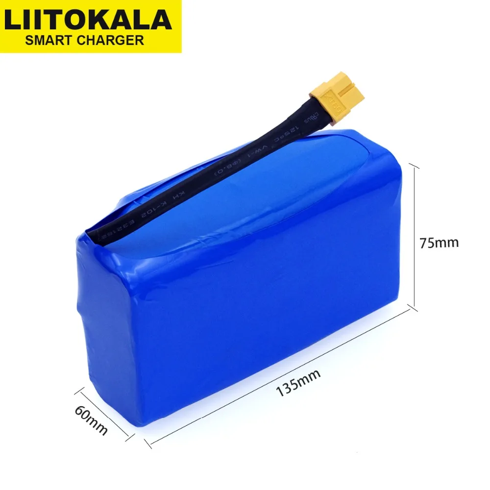 LiitoKala 36V 4.4Ah 4400mah high drain 2 wheel electric scooter self balancing 18650 li-ion battery pack for Self-balancing Fits