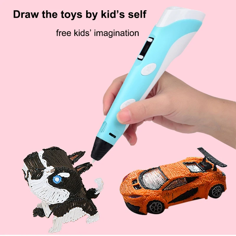 3D Printing Pen Digital Display Intelligent 3D Pen High Temperature 3D Graffiti Painting Pens with USB Educational Toys Gift