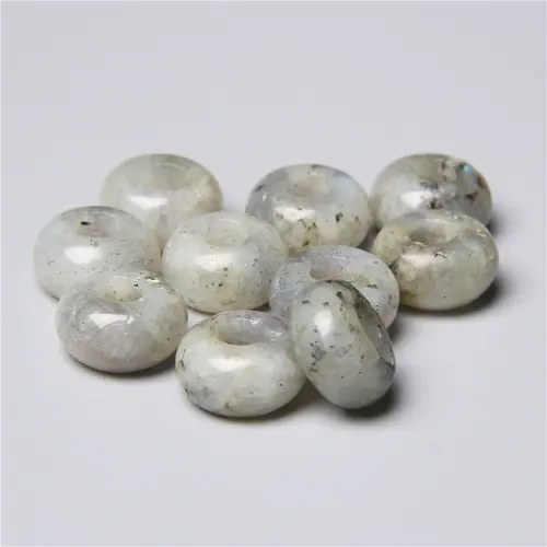 10pcs/Lot 8x14mm 5mm Big Hole Natural Round Jades Jaspe Stone Crystal Spacer Beads Charm Pendant For Jewelry Making Accessories - Image 21