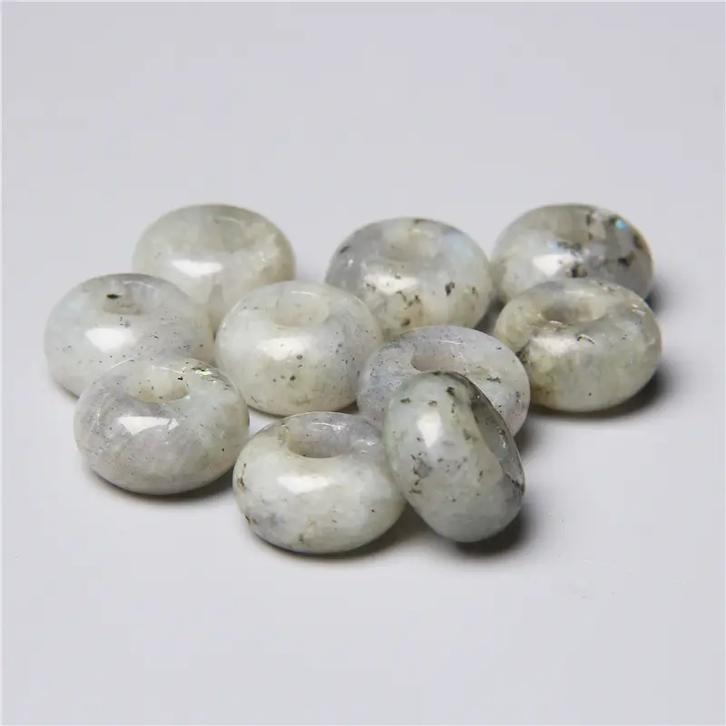 10pcs/Lot 8x14mm 5mm Big Hole Natural Round Jades Jaspe Stone Crystal Spacer Beads Charm Pendant For Jewelry Making Accessories - Image 21