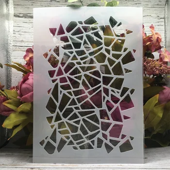 A4 29cm Irregular Mosaic Printed DIY Layering Stencils Wall Painting Scrapbook Coloring Embossing Album Decorative Template