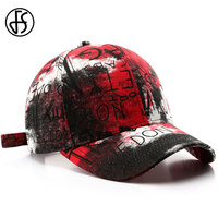 FS 2025 Stylish Graffiti Pattern Baseball Cap For Men Women Red Purple Snapback Hip Hop Caps Winter Trucker Hat Gorras Hombres