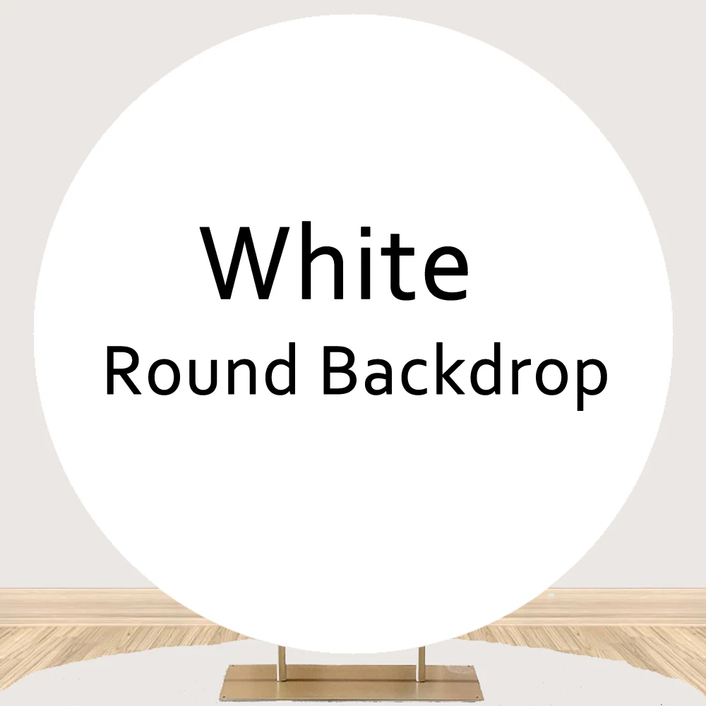 

White Round Backdrop Custom Birthday Party Solid Color Photography Background Circle Arch Stand Wedding Props Decor Photo Studio