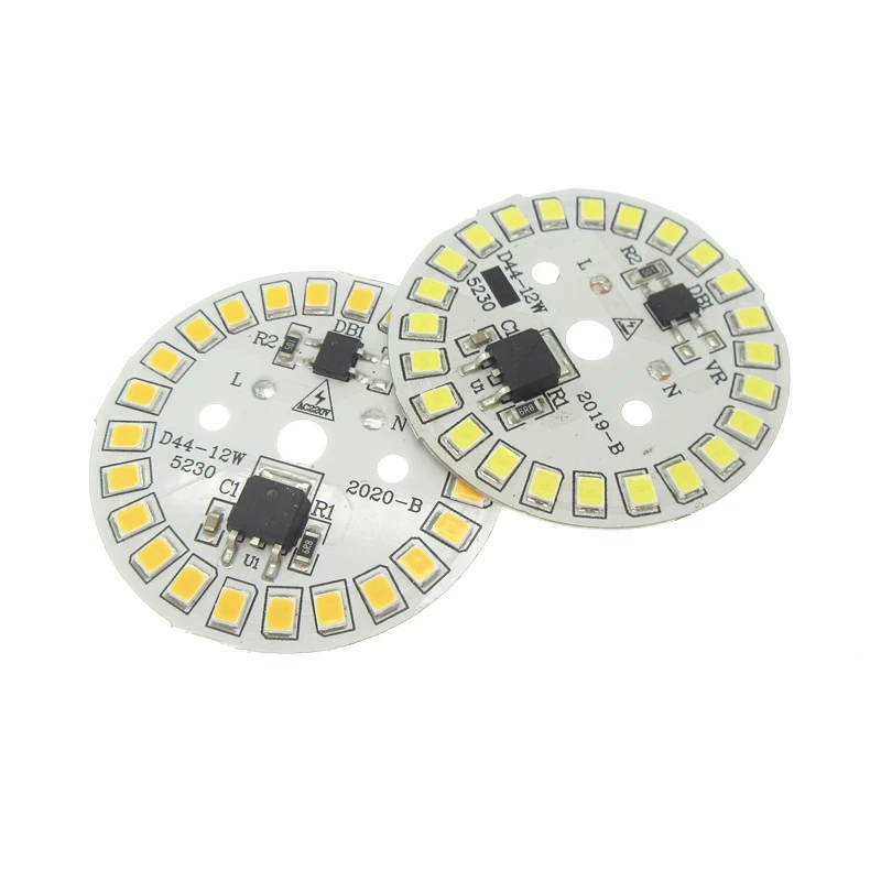 3W 5W 7W 9W 12W 15W AC 220v LED PCB With Integrated IC Driver Warm white/ White Driverless Aluminum Plate Board For Bulb Light