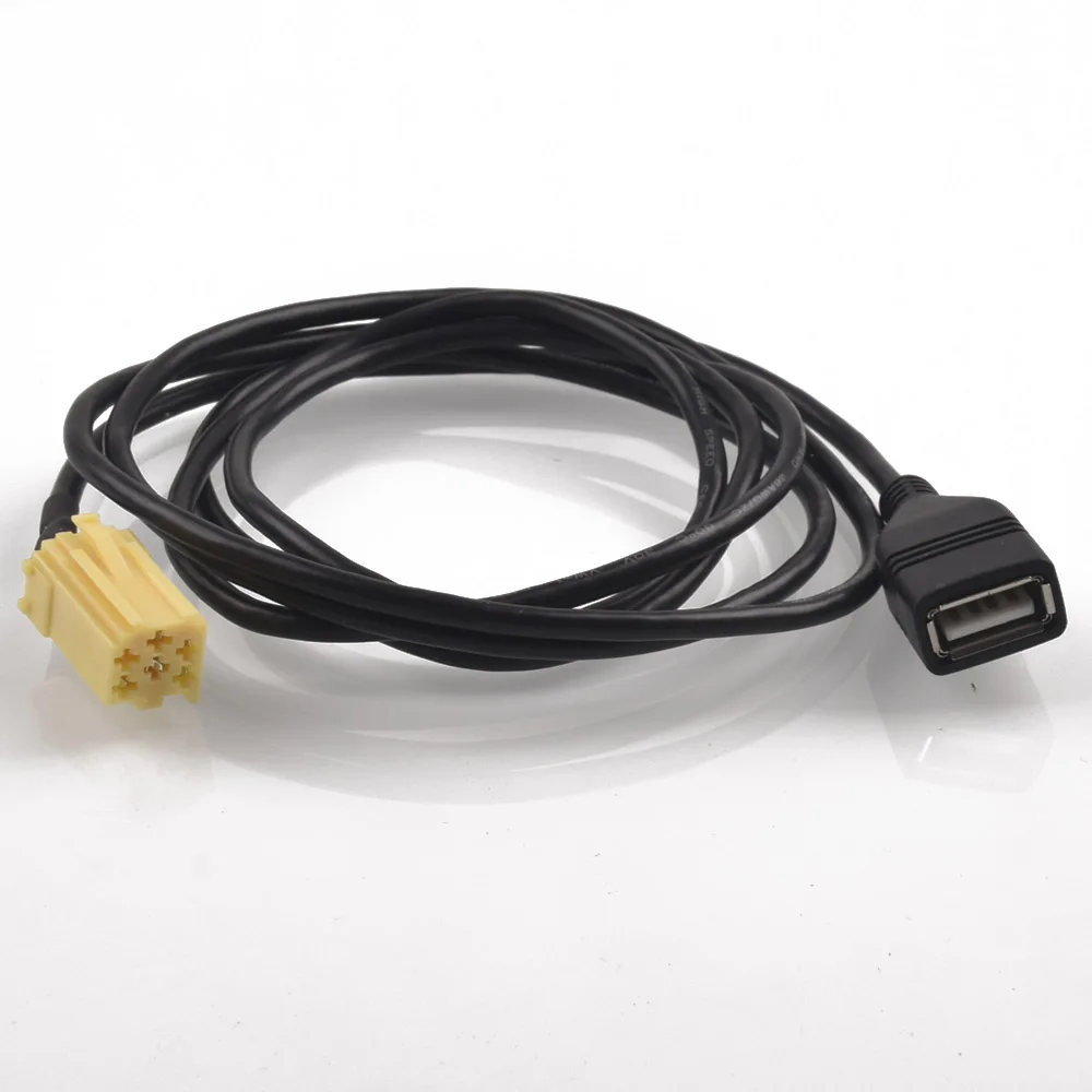 Car MINI-ISO 6 Pin Connector Plug Black USB Adapter Cable AUX function for Fiat 500 ducato doblo Grande Punto 2007 +