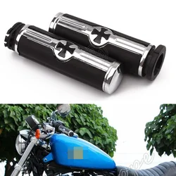 1pair Black Motorcycle Cross Logo 25mm 1