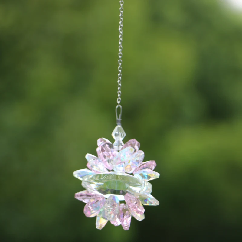 1PCS Chandelier Crystal Suncatcher Prisms Pendant Rainbow Octogon Chakra Sun catcher Hanging Decoration