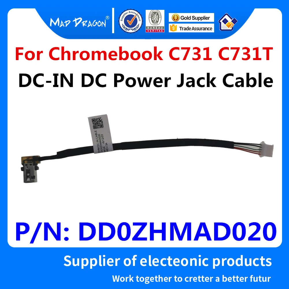 

new Original DC IN Cable DC-IN DC Power Jack Cable For Acer Chromebook C731 C731T 50.GM9N7.002 DD0ZHMAD010 DD0ZHMAD020