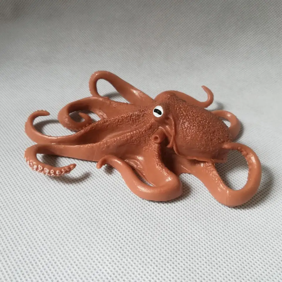 Echtes Spielzeug Oktopus Statisches Kunststoffspielzeug ca. 14x10cm Modell Umweltkognition Dekoration Spielzeug Weihnachtsgeschenk b0552