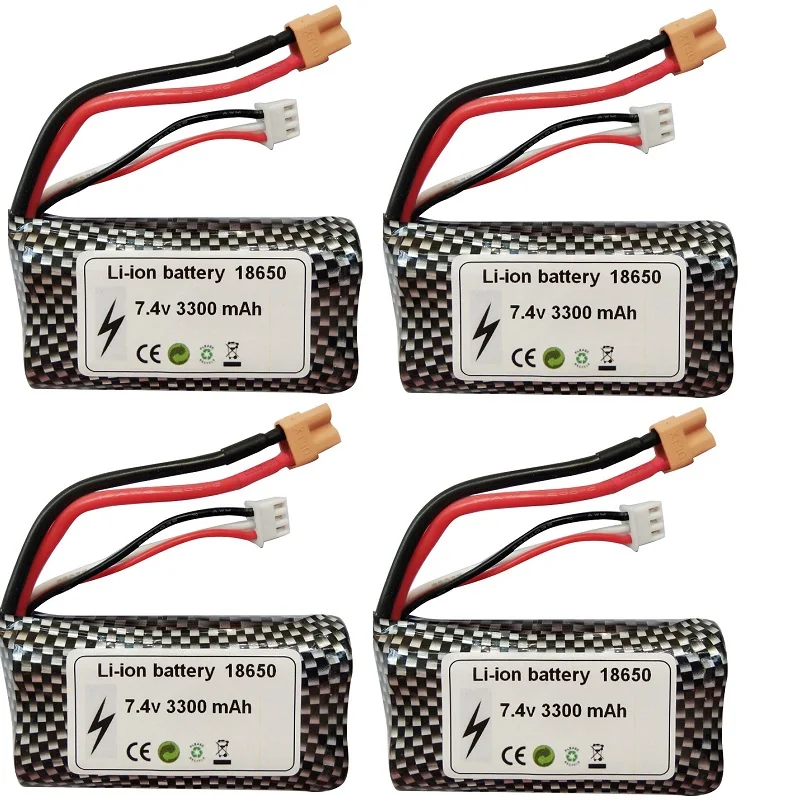 7.4V 3300mah 18650 akumulator litowo-jonowy XT30 Plug/7.4V USB dla Huina 580 550 583 1580 1583 RC Car