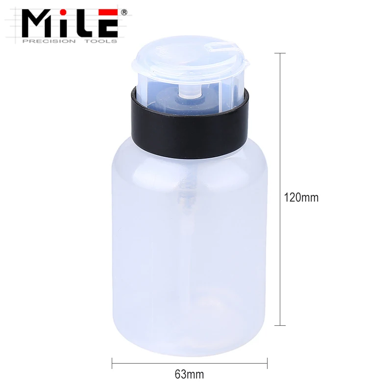 MILE Top Quality 300ML Empty Pump Liquid Alcohol Press Nail Polish Remover Cleaner Bottle Make Up Refillable Container