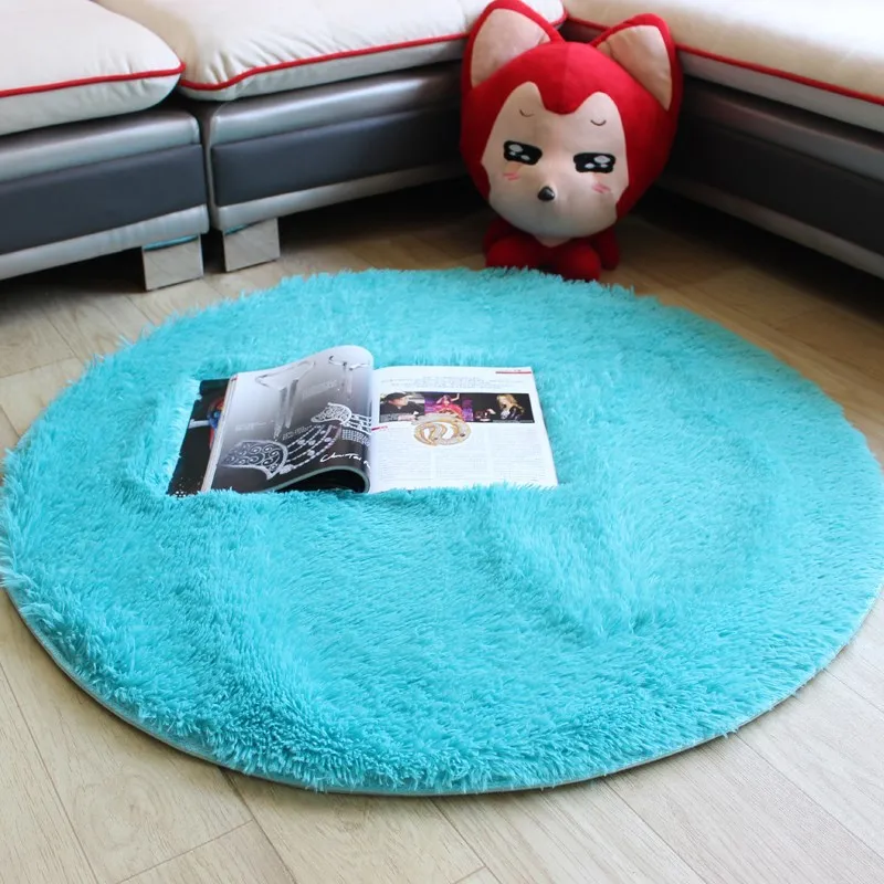 Fluffy Round Rug Carpets for Living Room Decor Faux Fur Rugs Kids Room Long Plush Rugs for Bedroom Shaggy Area Rug Modern Rugs