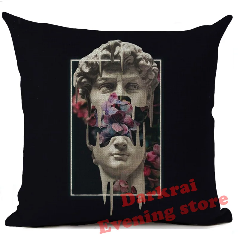 Cushion Cover Art Sculpture David Linen Pillow Cover Home Decoration Throw Pillows Car Sofa Decorative Pillowcase