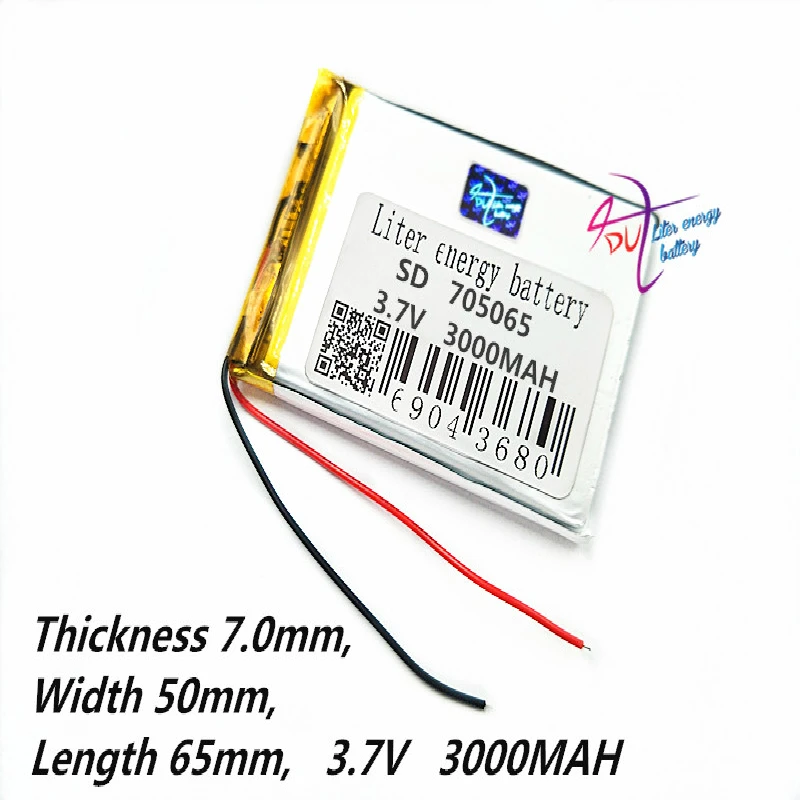 

polymer lithium battery 705065 3.7V 3000MAH mobile power Tablet PC GPS navigation