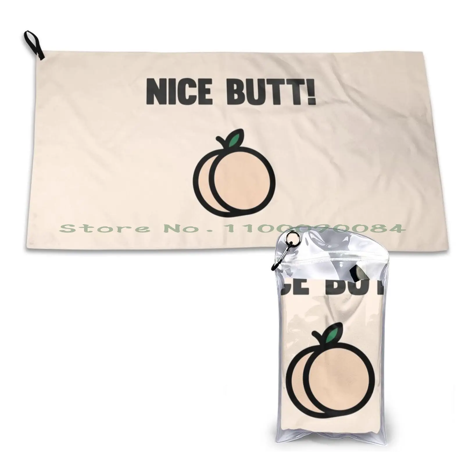 Peach Nice Butt Quick Dry Towel Gym Sports Bath Portable Cute Punny Motivational Humor Nice Butt Butts Nice Peach Morning