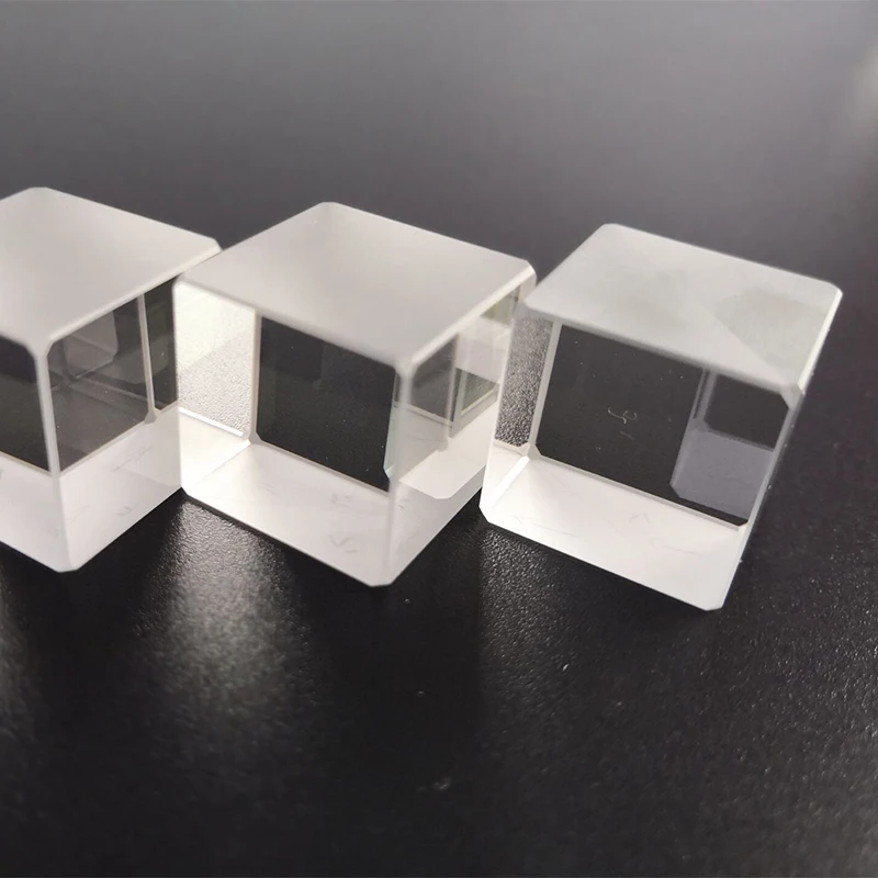 10*10*10 มม.แก้ว N-BK7 Splitter Prism Beamsplitter T: R = 50/50 @ 400-700nm ไม่มี Polarizing Splitter Cube Prisma NBS