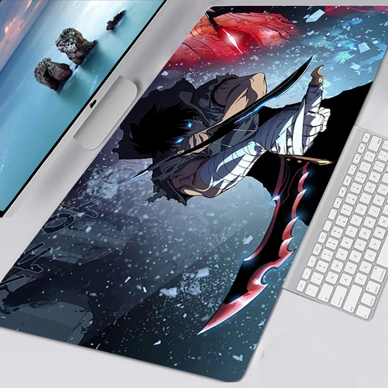 Mousepad Solo livellamento accessori da gioco Tappetino per Mouse antiscivolo Anime XXL Tappetino per Mouse Tappetino per Mouse L Tappetino per tastiera Tapis De Souris