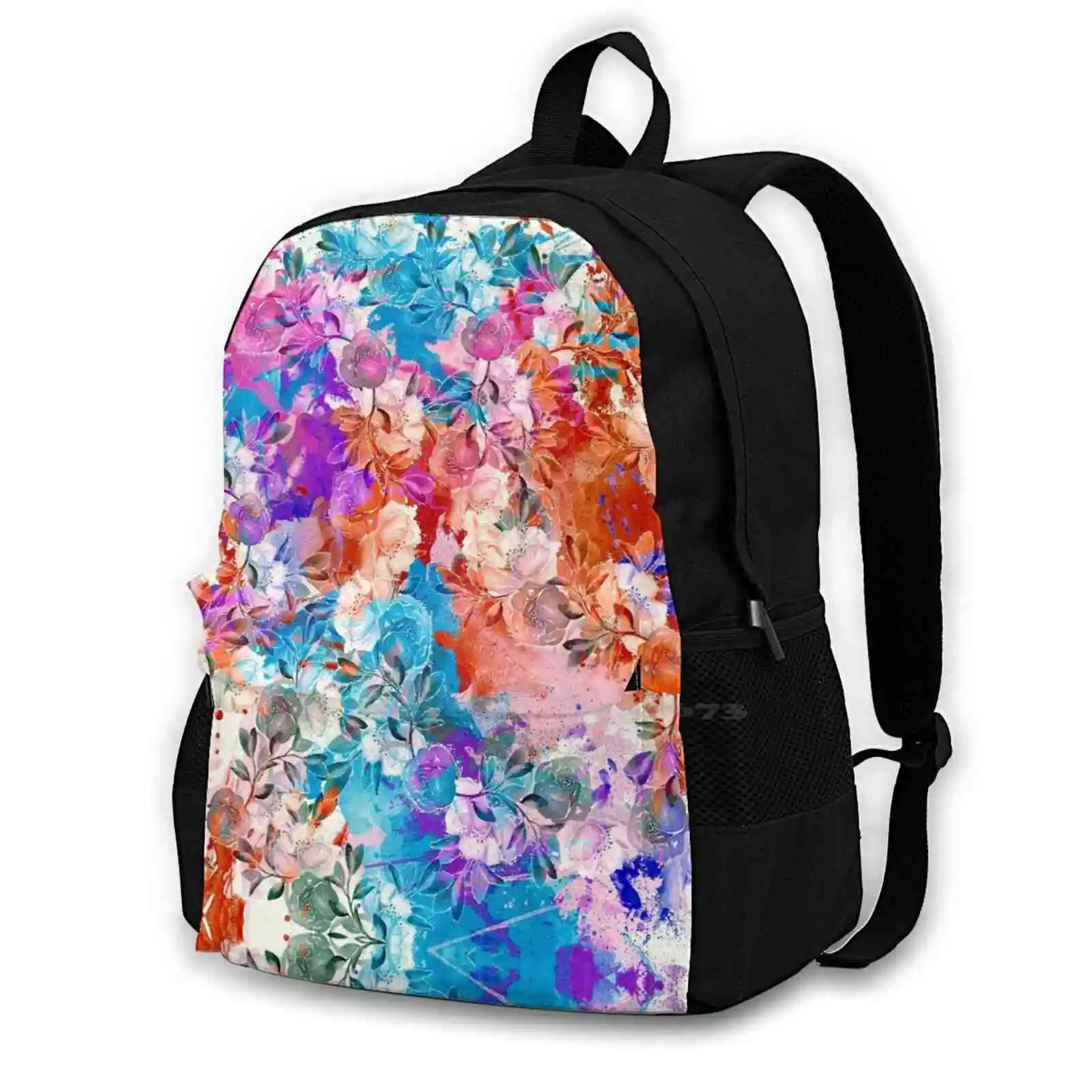 Spring Love School Bag Big Capacity Backpack Laptop 15 Inch Floral Flower Hibiscus Bloom Tropical Pattern Patterns Petals