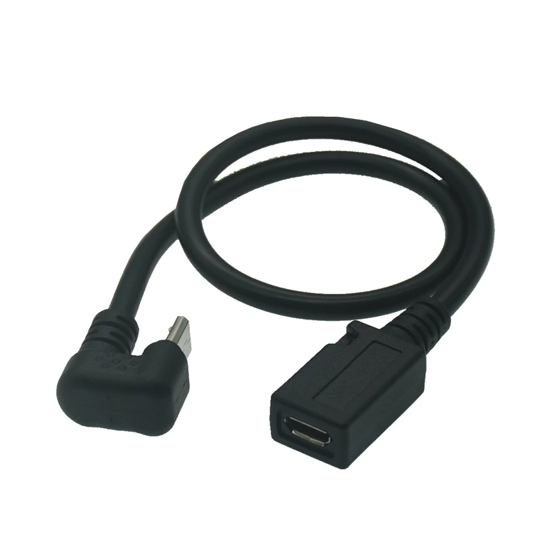 Przedłużacz Micro USB o długości 0,3 m Kabel Mini USB o kącie 180 stopni w kształcie litery U Kabel Micro Type-C USB-B męski do tabletu telefonicznego