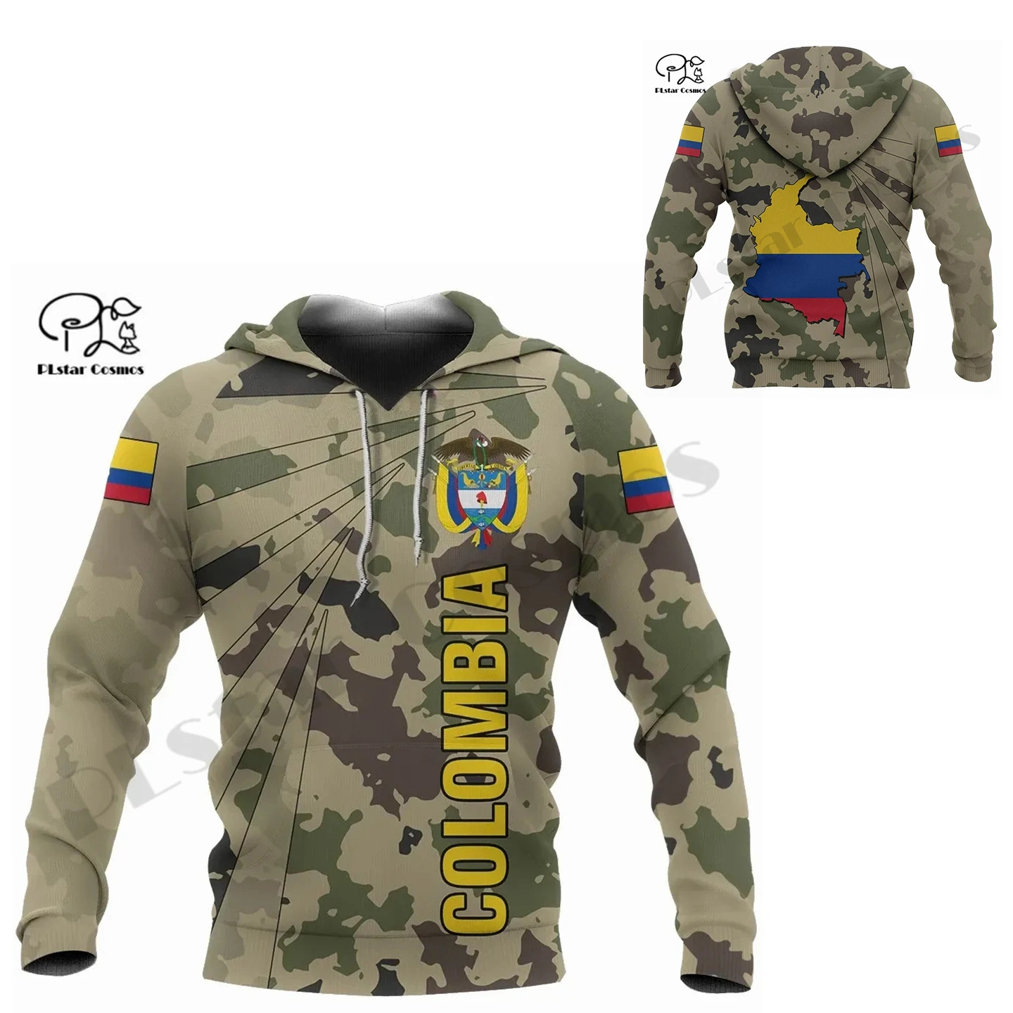 PLstar Cosmos 3DPrint Newest Colombia Country Flag Unique Men/Women Premium Hrajuku Casual Streetwear Hoodies/Zip/Sweatshirt -6