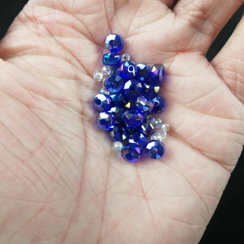 YHBZRET Wheel shape Austrian crystal beads 4x6mm 50pcs Flat round Loose Spacer Glass Bead for Jewelry making Bracelet Women DIY