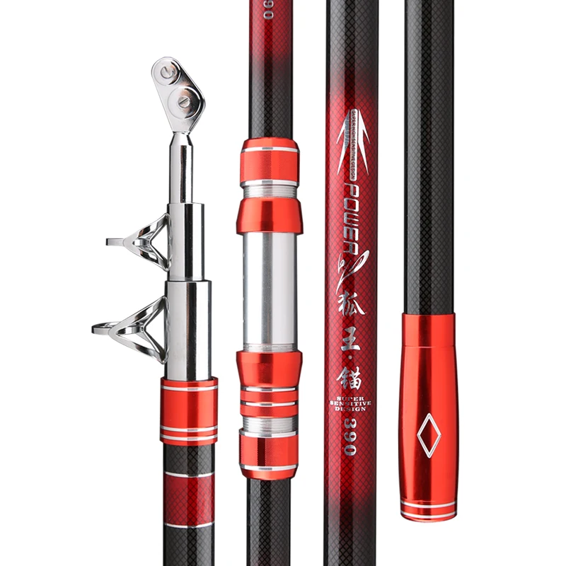 

2.4m-4.2m Distant Throwing Pole Vara De Pesca Carbon Fiber Telescopic Fishing Rod Spinning Canne Anchor Boat Rock Fishing Olta