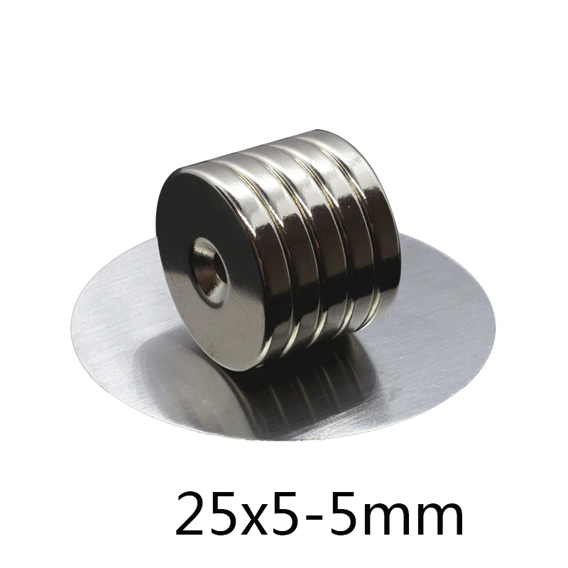 

5/10/20pcs 25x5-5 mm Permanent NdFeB Strong Magnets 25*5 mm Hole 5mm Round Countersunk Neodymium Magnetic