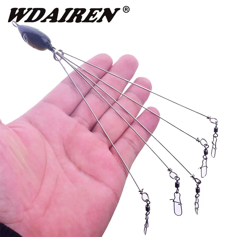 

WDAIREN Alabama Rig Stainless Snap Swivel Lure Fishing Tackle Group High Quality 3D Fishing Bait 21cm 9 Lures accessories FA-347