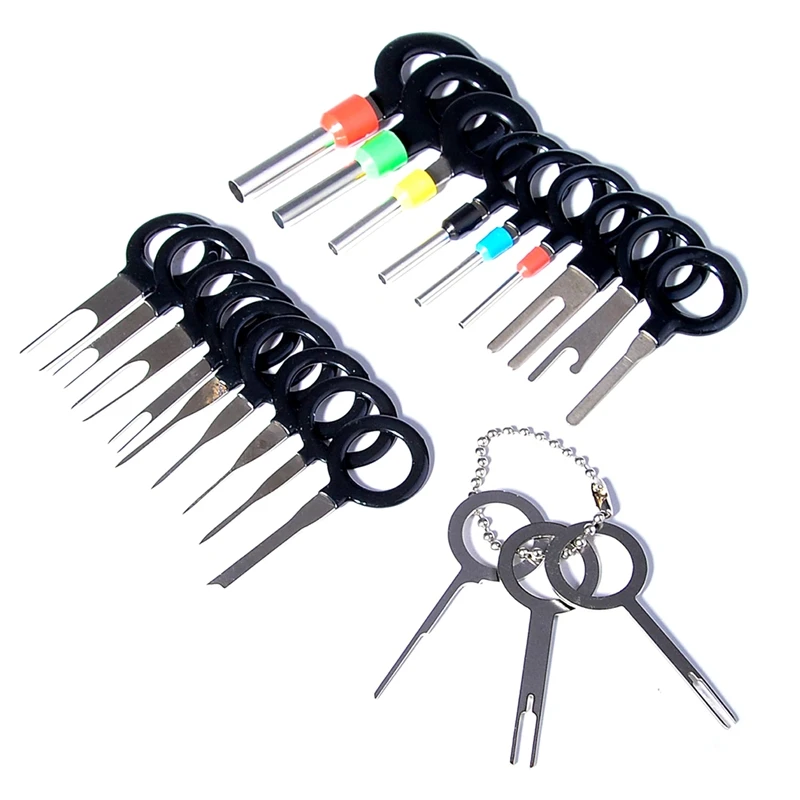 21Pcs Terminals Removal Key Tools Set For Car, Auto Electrical Wiring Crimp Connector Pin Extractor Puller Repair Remover Key To