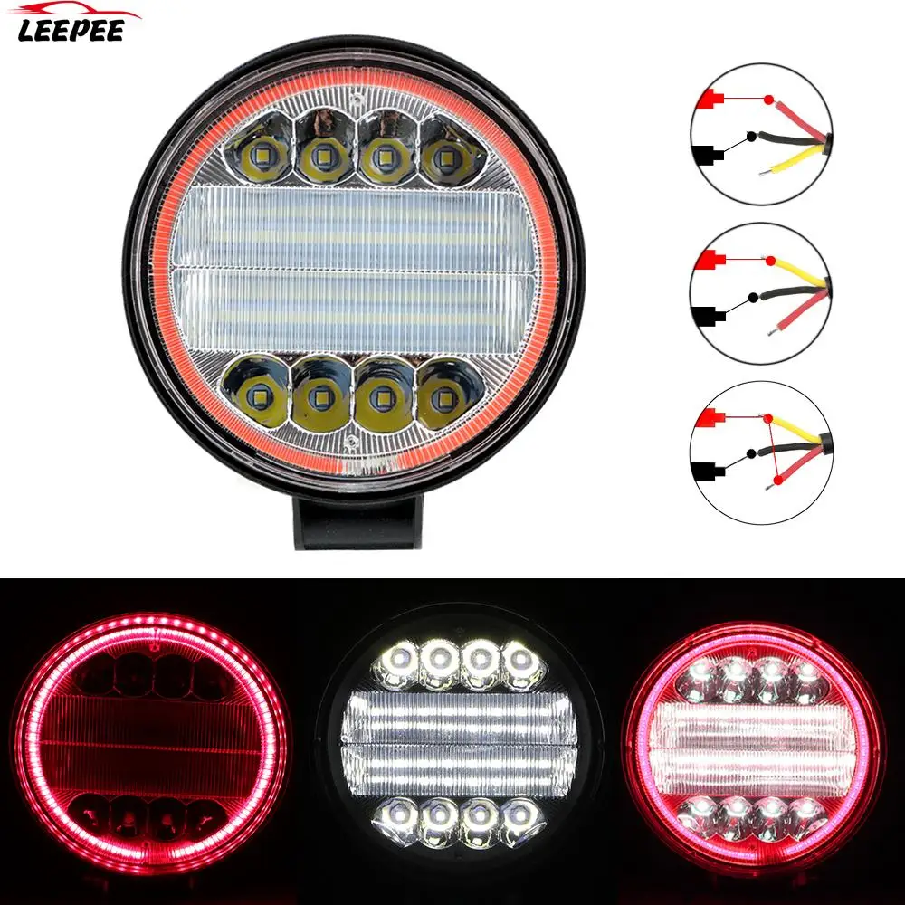 Super Bright Angel Eyes lampada 24LED 72W faro rotondo per 4x4 Offroad ATV UTV trattore barra luminosa da lavoro Car Light Assembly 12V 24V